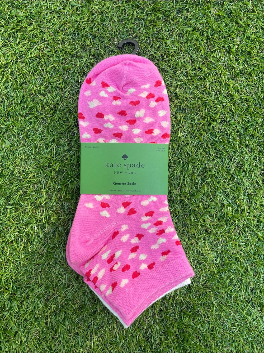 kate spade Pink Heart Pattern Quarter Socks